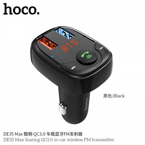 DE35 Max Soaring QC3.0 In-Car Wireless FM Transmitter